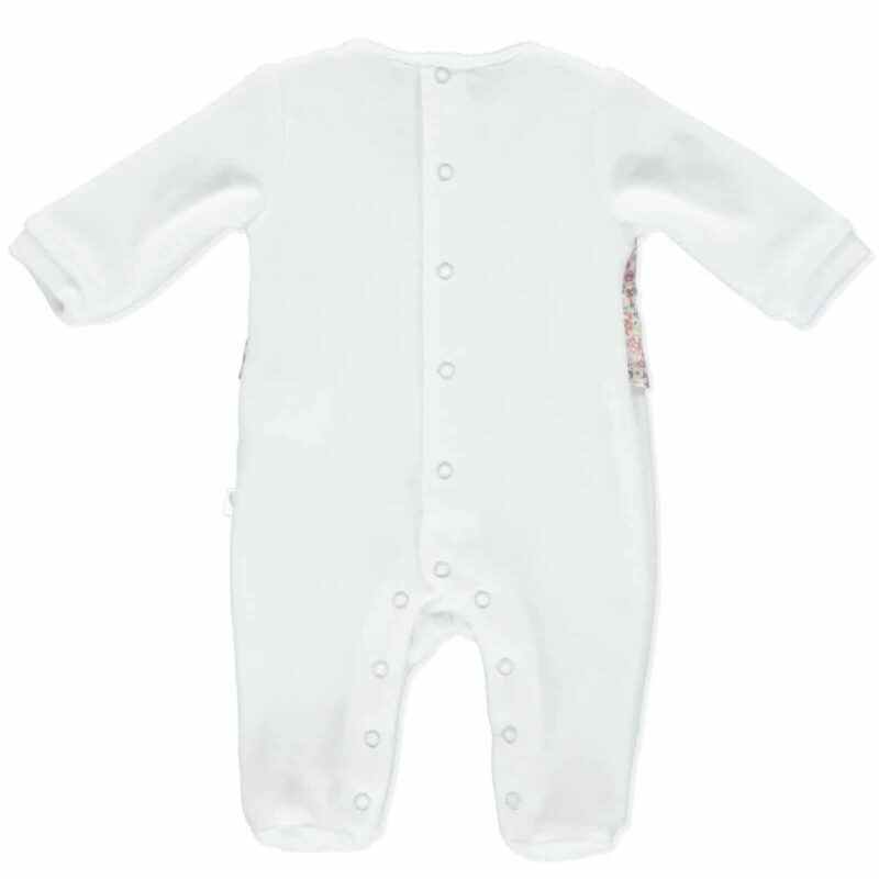 Ivory Velour Babygrow - Image 2