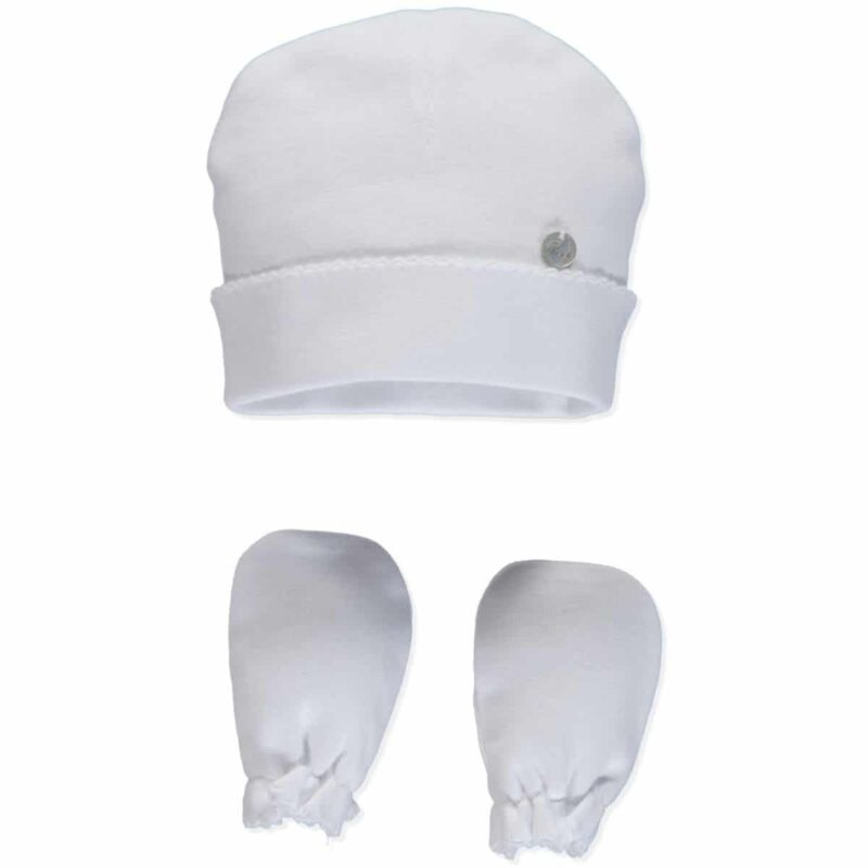 Ivory Hat & Mittens Set