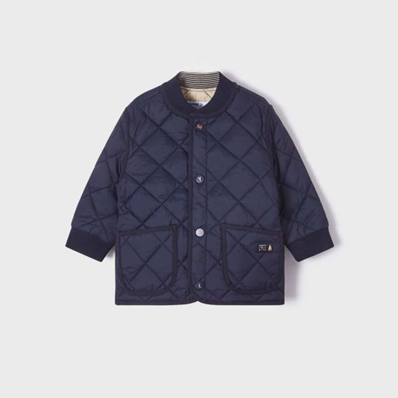 Boys Blue Quilted Coat