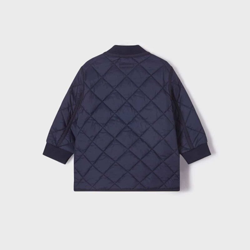 Boys Blue Quilted Coat - Image 2