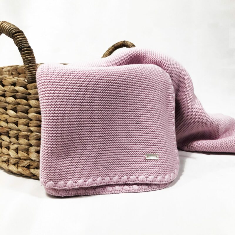 Pink Knitted Baby Blanket