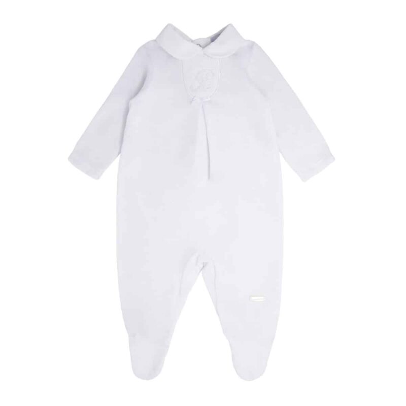 Classic White Velour Babygrow