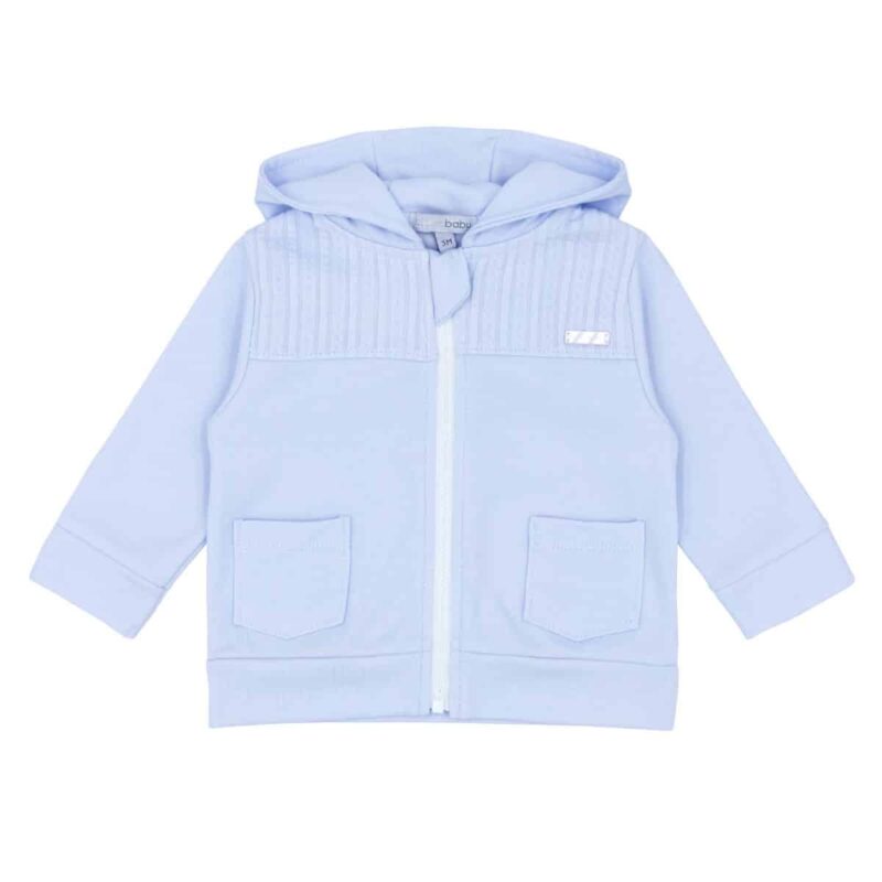 Boys Fine Cable Jacquard Hooded Jacket.