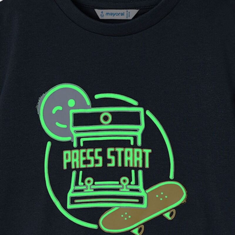 Navy Blue T-shirt Press Start - Image 4