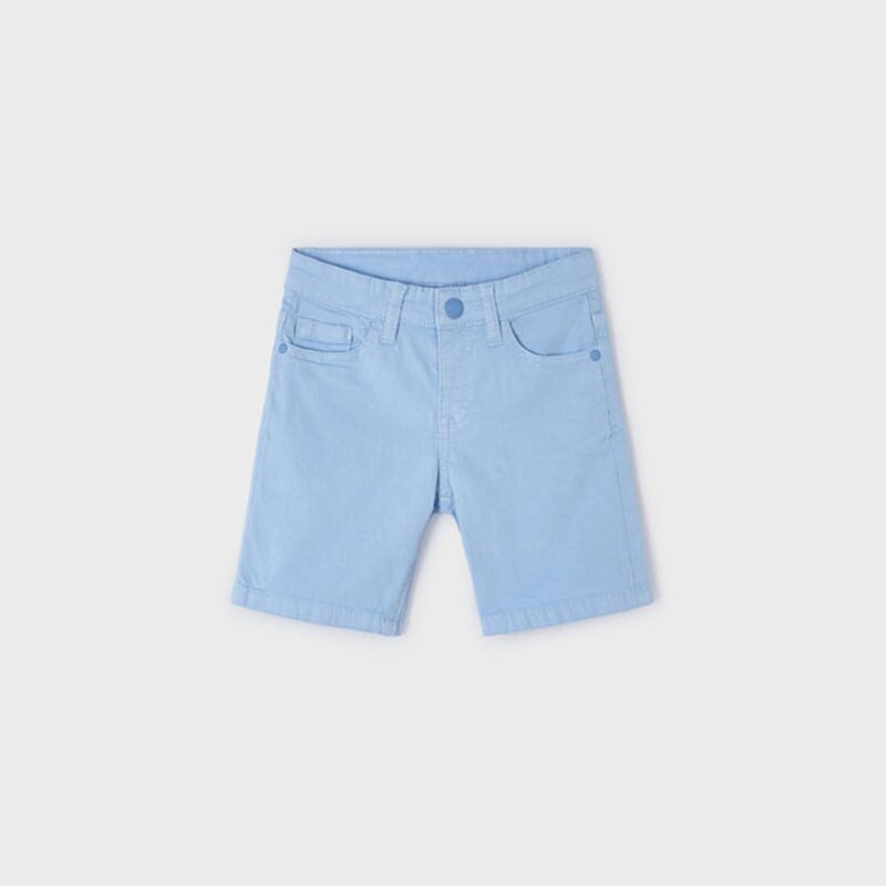 Powder Blue Pockets Twill Shorts