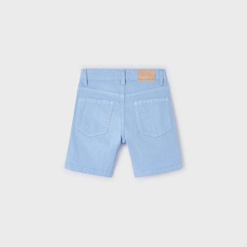 Powder Blue Pockets Twill Shorts - Image 2