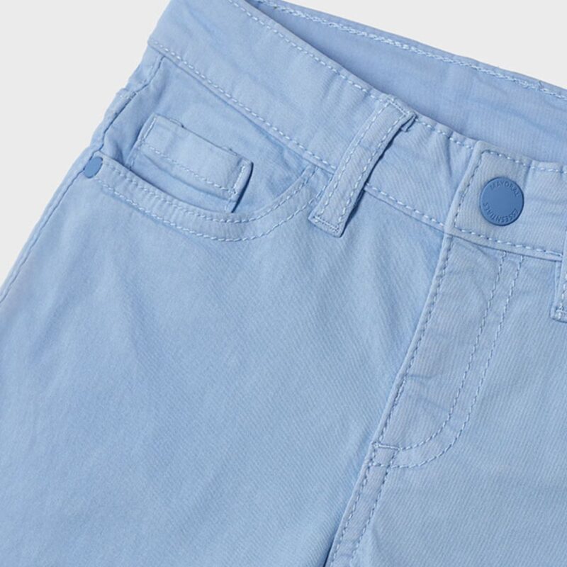 Powder Blue Pockets Twill Shorts - Image 3