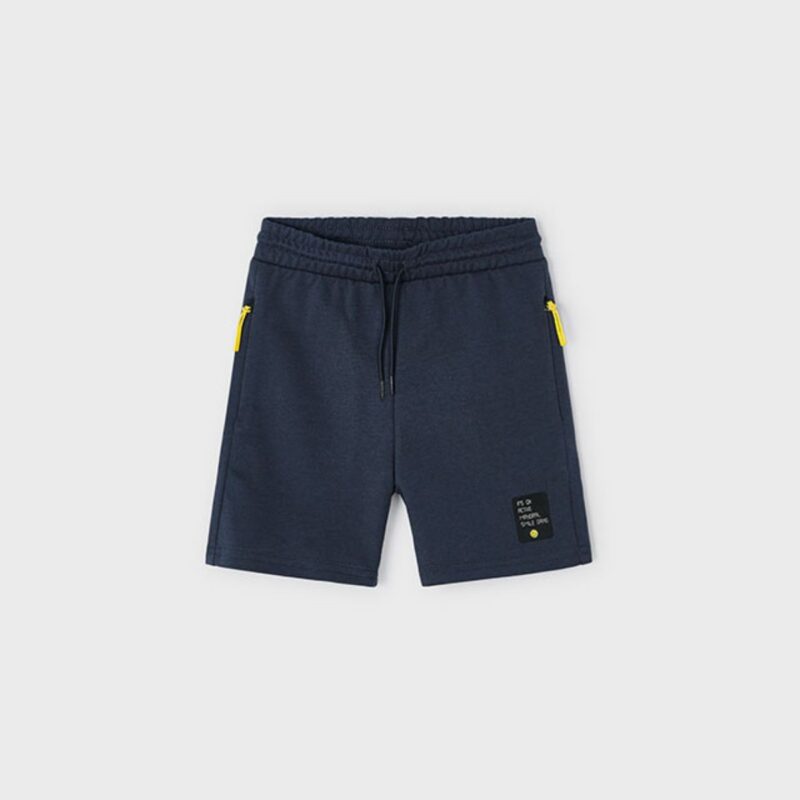 Dark Grey Cotton Shorts With Emblem