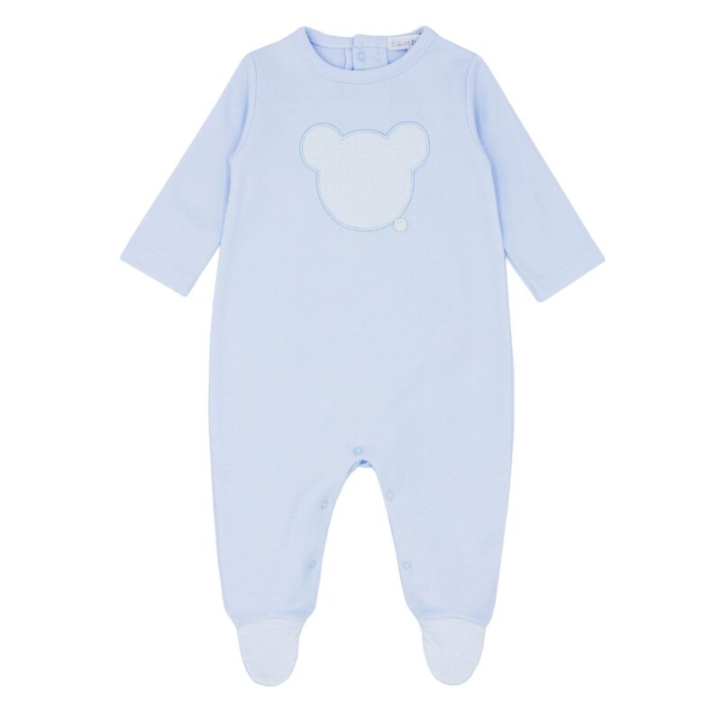 Bear Applique Cotton All in One Blue