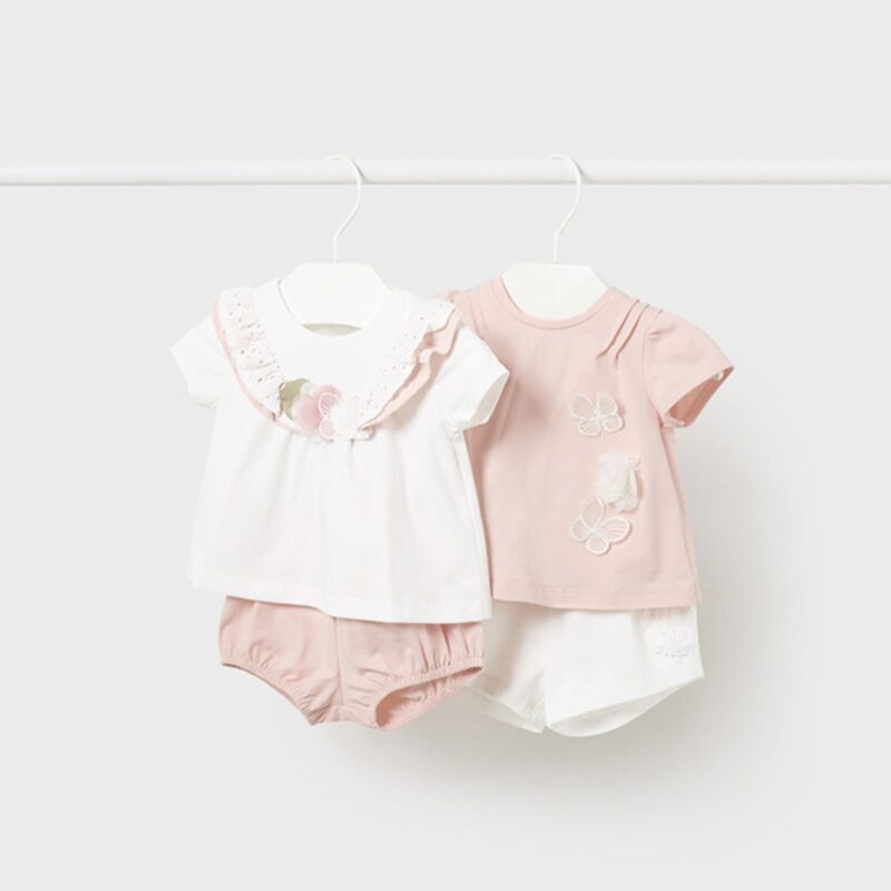 Flower and Butterfly 4 Piece Shorts Set