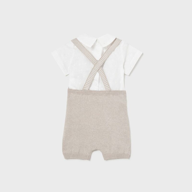 Newborn 2 Piece Nude Dungaree Set - Image 2