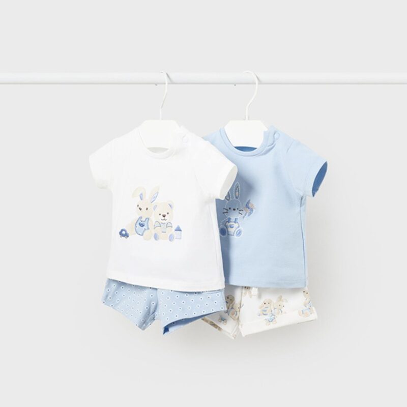 Boys Bear & Bunny 4 Piece Short Set