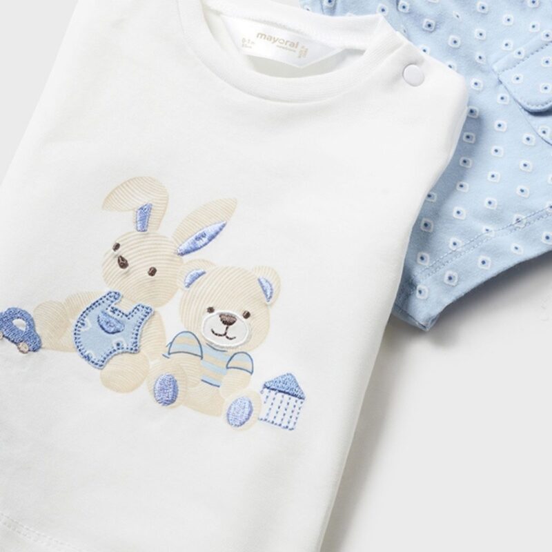Boys Bear & Bunny 4 Piece Short Set - Image 4