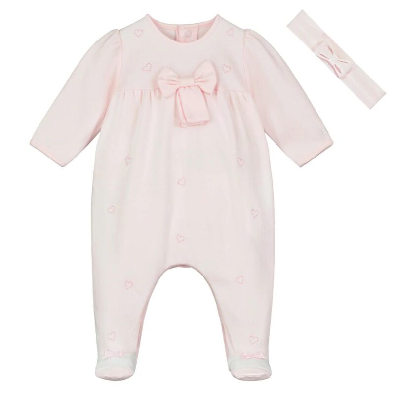 Flavia Girls Heart and Bow Detail Babygrow - Image 4