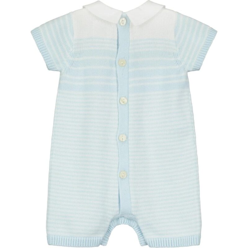 Fabian Blue Knitted Boys Romper - Image 3