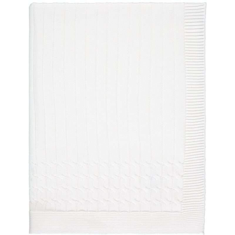 Glacier White Knit Baby Blanket - Image 3