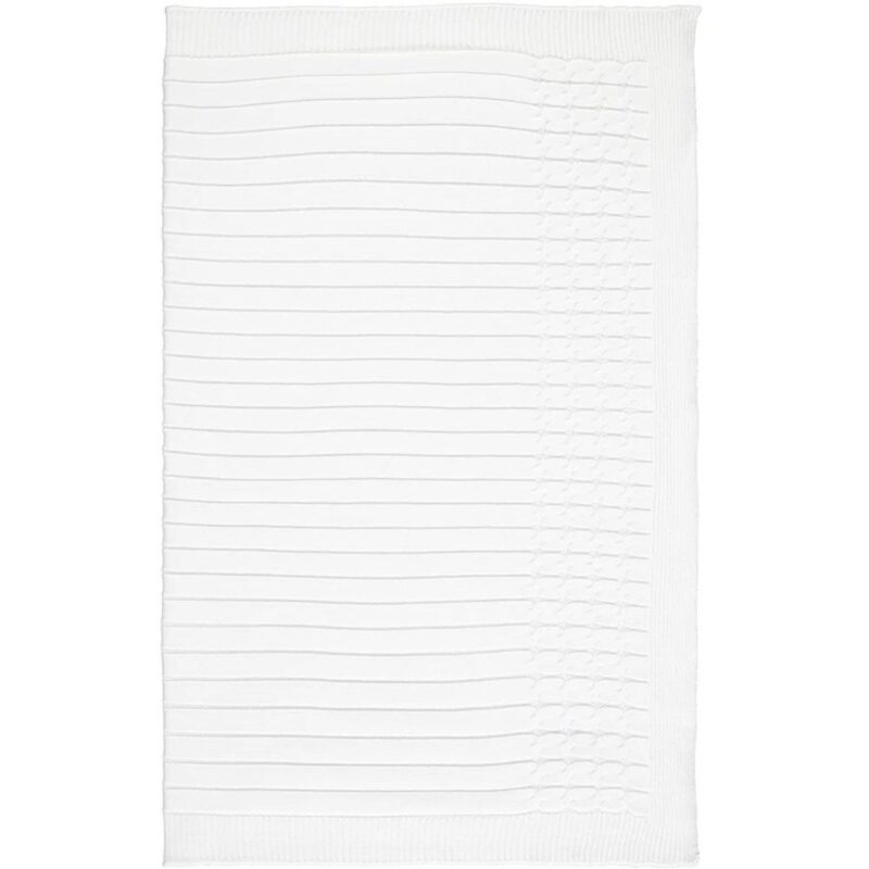 Glacier White Knit Baby Blanket - Image 2
