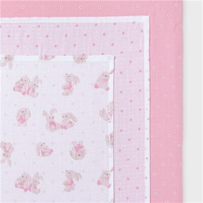 Baby Set of 3 Pink Gauze Better Cotton