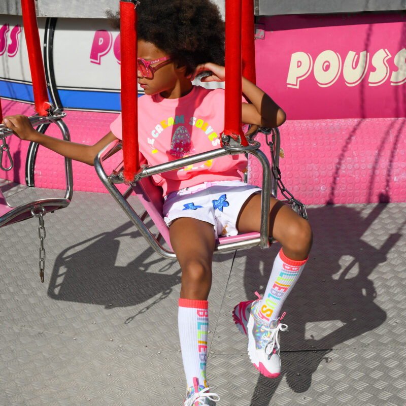 Girls Pink 'Ice Cream Solves Sleeve Top - Image 3