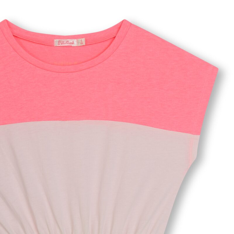 Girls Pink Striped Cotton Dress - Image 4