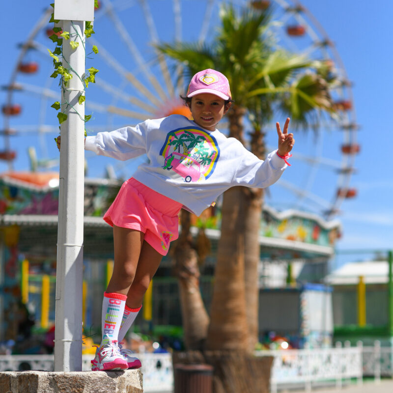 Girls White Cotton Campervan Sweatshirt - Image 4