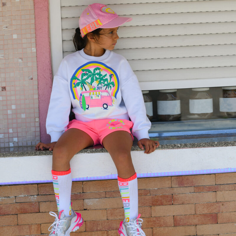 Girls White Cotton Campervan Sweatshirt - Image 3