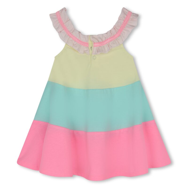 Baby Girls Neon Pink Cotton Jersey Dress In Multicolor - Image 3