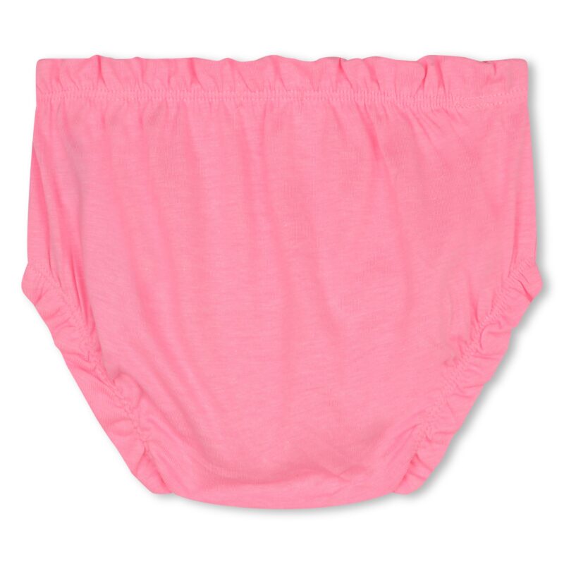 Baby Girls Neon Pink Cotton Jersey Dress In Multicolor - Image 5