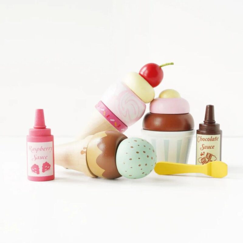 Wooden Ice Cream Stand and Toppings - Image 2