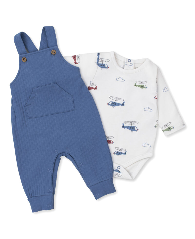 Boys Blue Helicopter Rescue Babysuit Set - Image 3