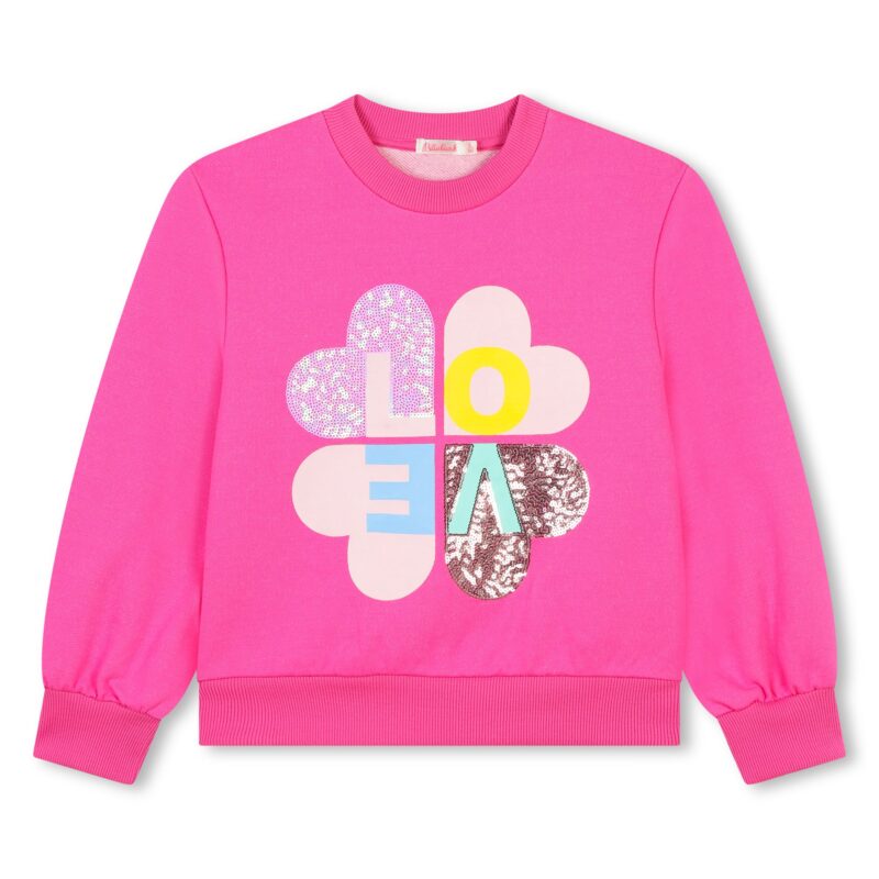 Girls Pink Love Sweatshirt