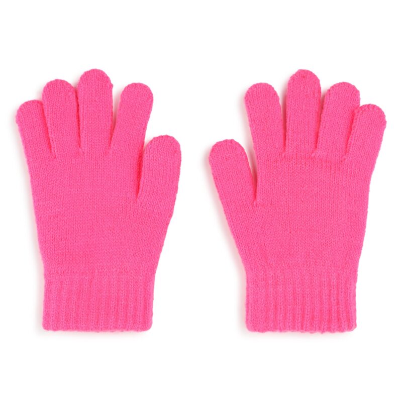 Pink Sequin Heart Gloves - Image 2