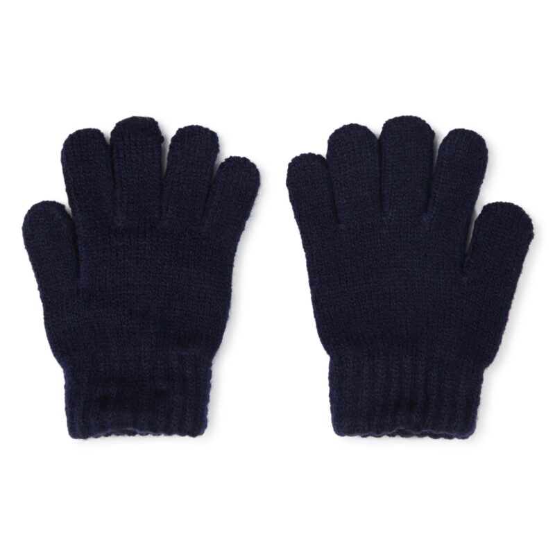 Navy Blue Sequin Heart Gloves - Image 2