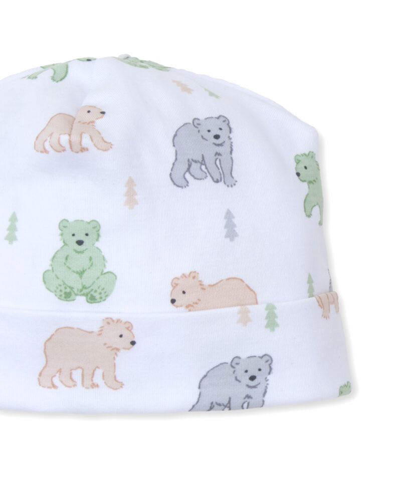 Baby Boys White Cotton Big-Hearted Bears Hat