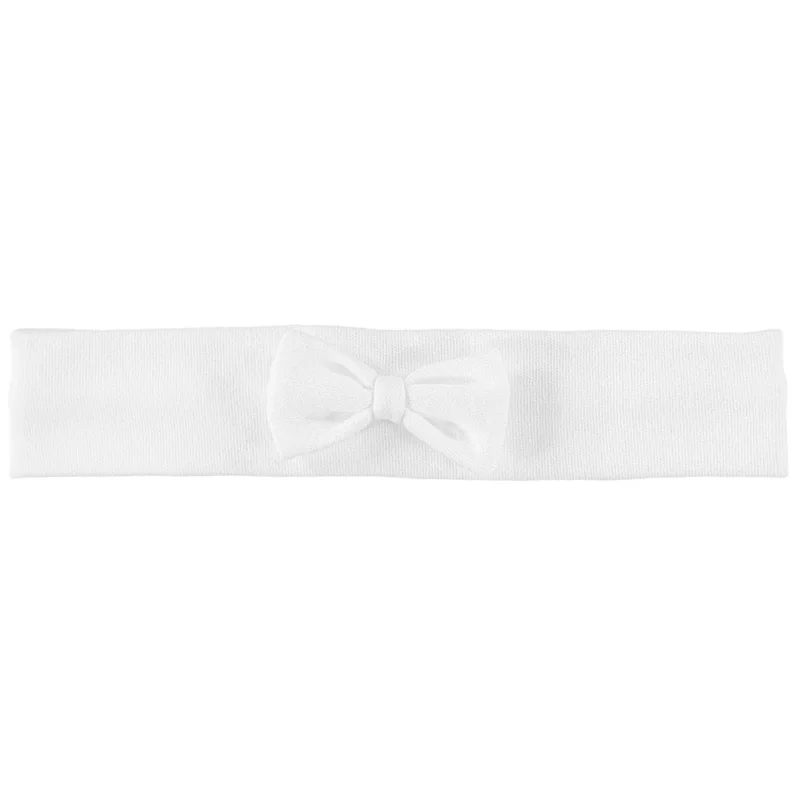 Alba White Baby Girls Bow Hairband