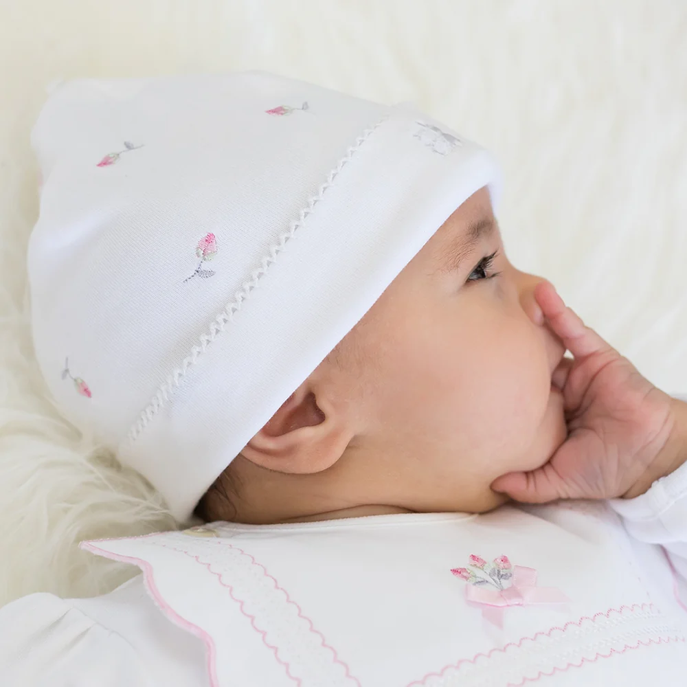 Romy White Rosebud Baby Pull - On Hat - Image 3