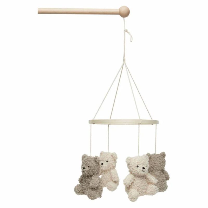Baby Mobile Teddy Bear - Olive Green/Natural