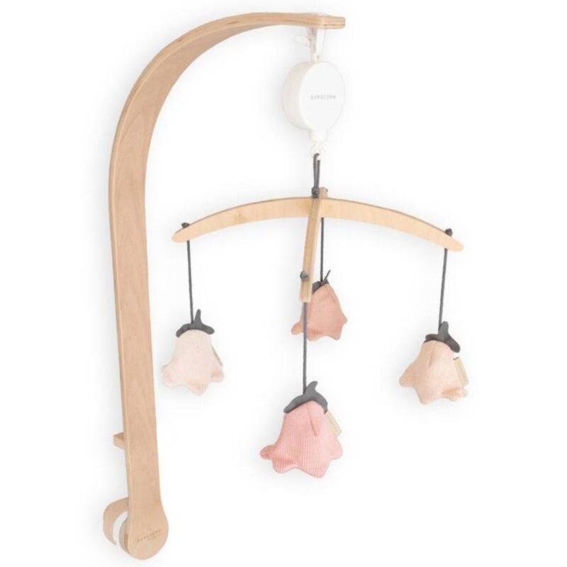 Wooden carousel with Bamboo knitted toys Tulips