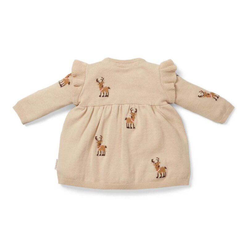 Knitted Christmas Dress Long Sleeves Ruffles - Image 2