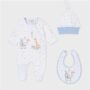 White & Blue Babygrow Set - 6 Months, Baby Boys