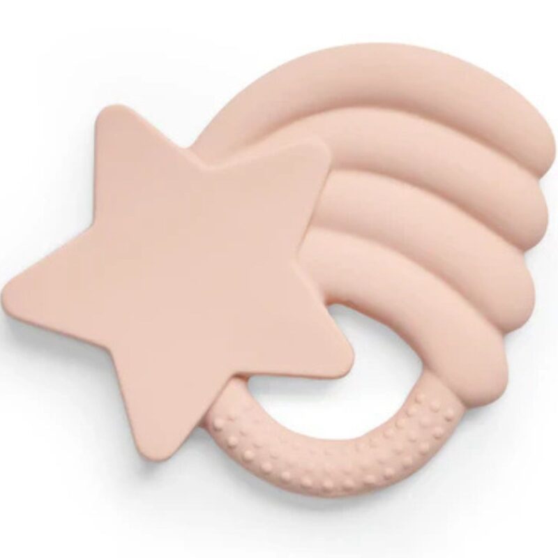 Teething Ring Rubber Falling Star - Pale Pink