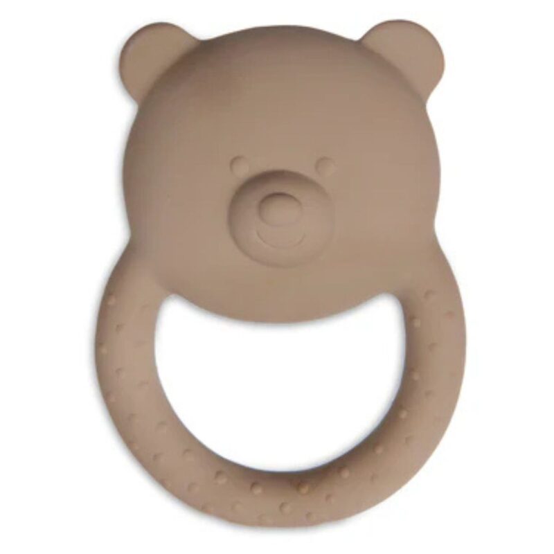 Teething Ring Rubber Teddy Bear - Biscuit