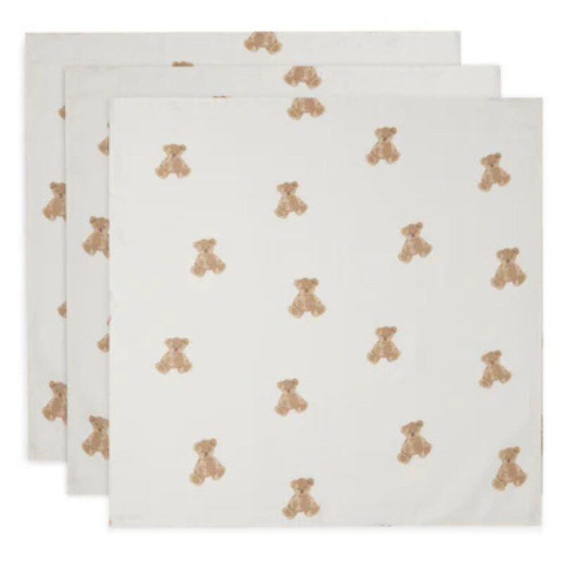 Cloth Muslin 70x70cm - Teddy Bear - 3 Pack