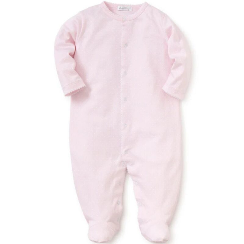 Pink/White New Kissy Dots Print Footie