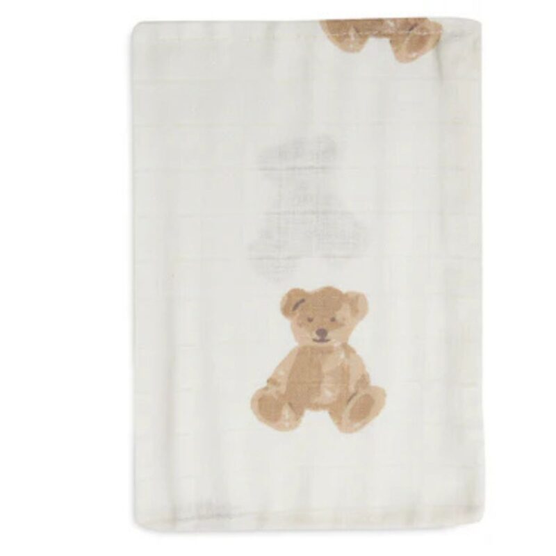 Washcloth Muslin - Teddy Bear - 3 Pack - Image 2