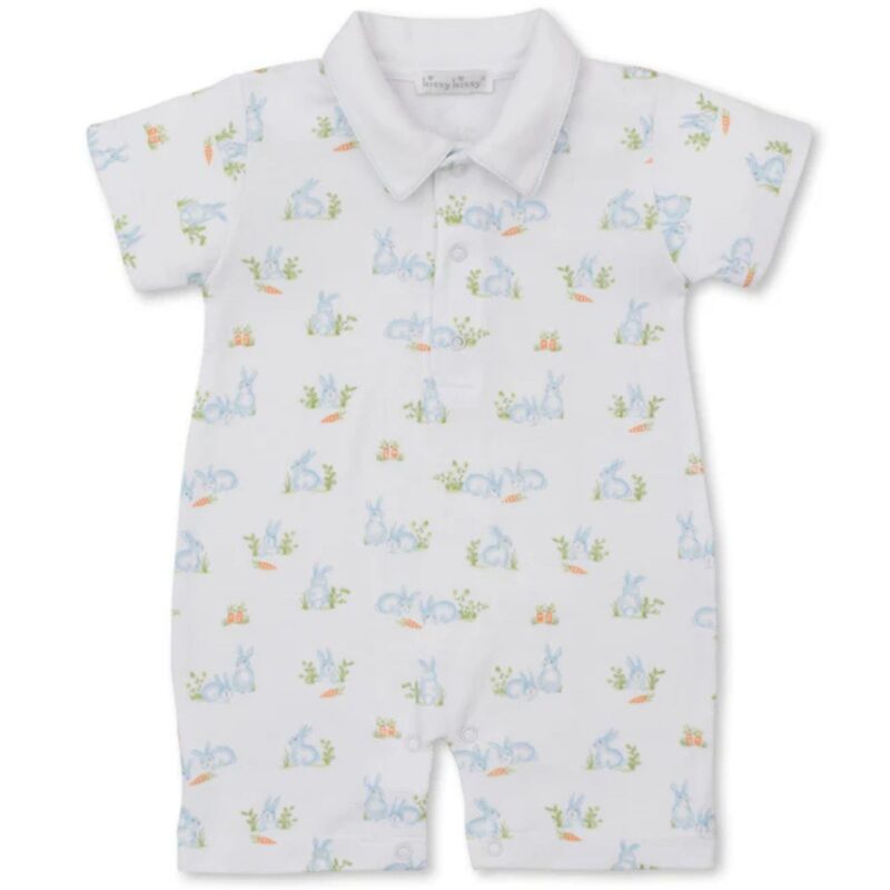 Baby Bunny Patch Blue Short Playsuit