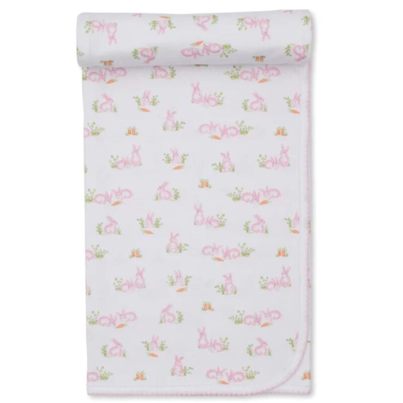 Baby Bunny Patch Pink Blanket