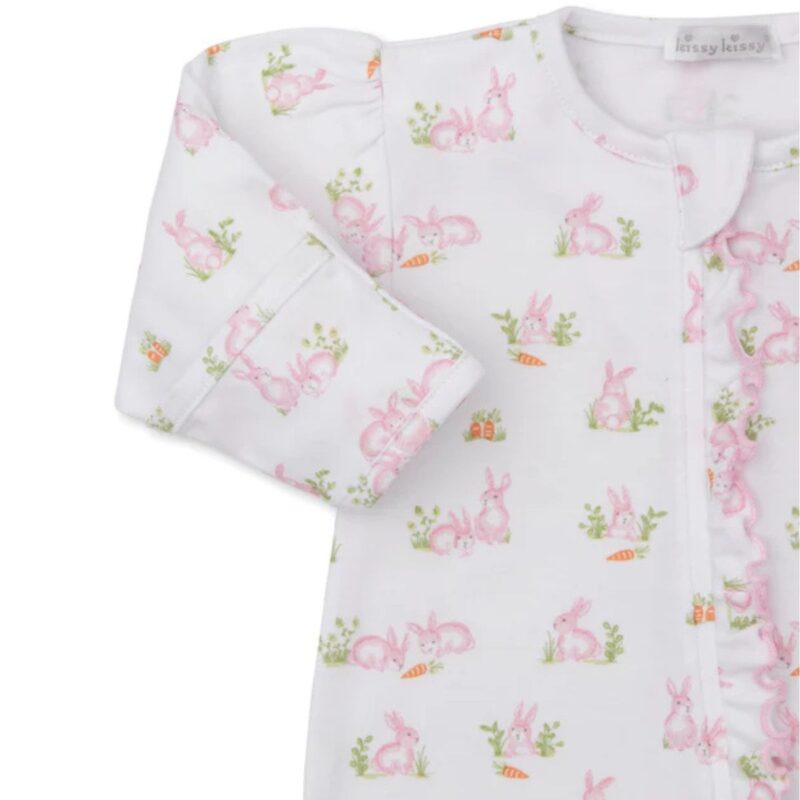 Baby Bunny Patch Pink Zip Footie - Image 2
