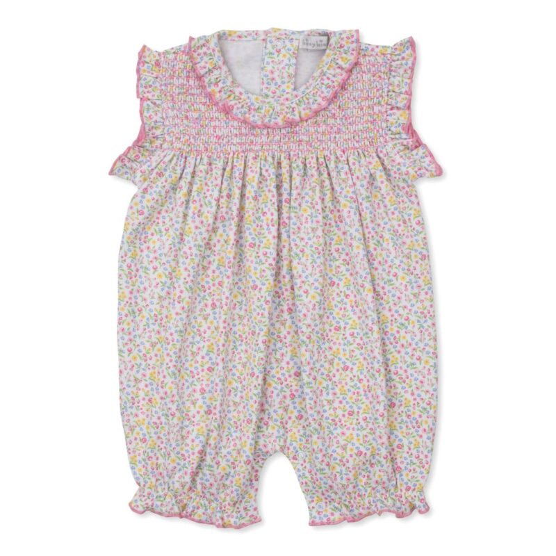 Garden Trellis Floral Short Smocked Playsuit