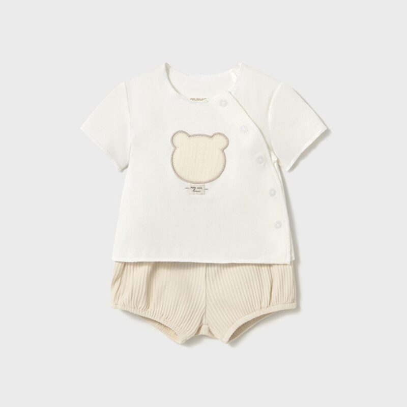 Newborn Girl Shorts And Teddy Top Set